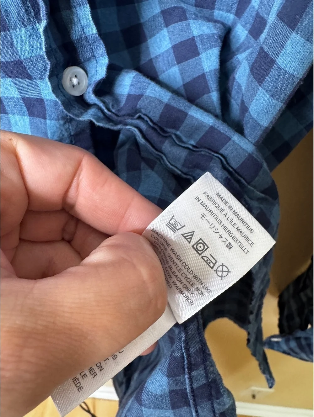 J.Crew Mercantile Flex Mens Medium Blue Gingham Check Button Down Shirt Slim Fit